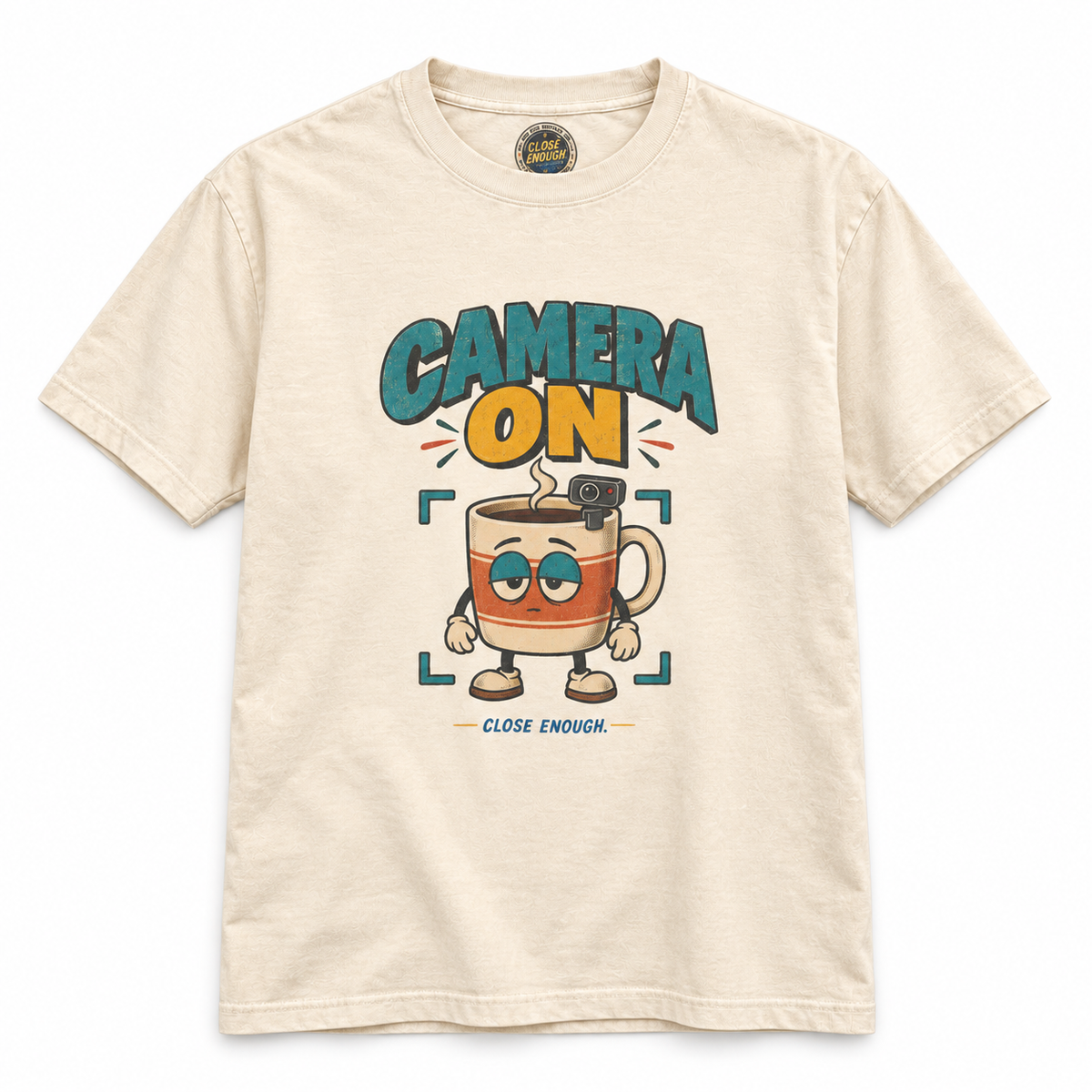 CAMERA ON graphic tee in Faded Cream by CLOSE ENOUGH