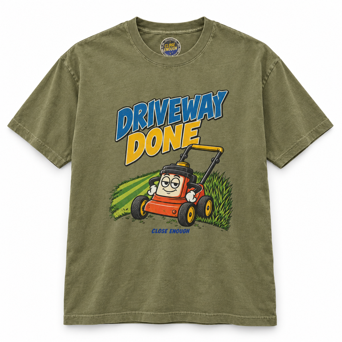 Driveway Done graphic tee in faded army 