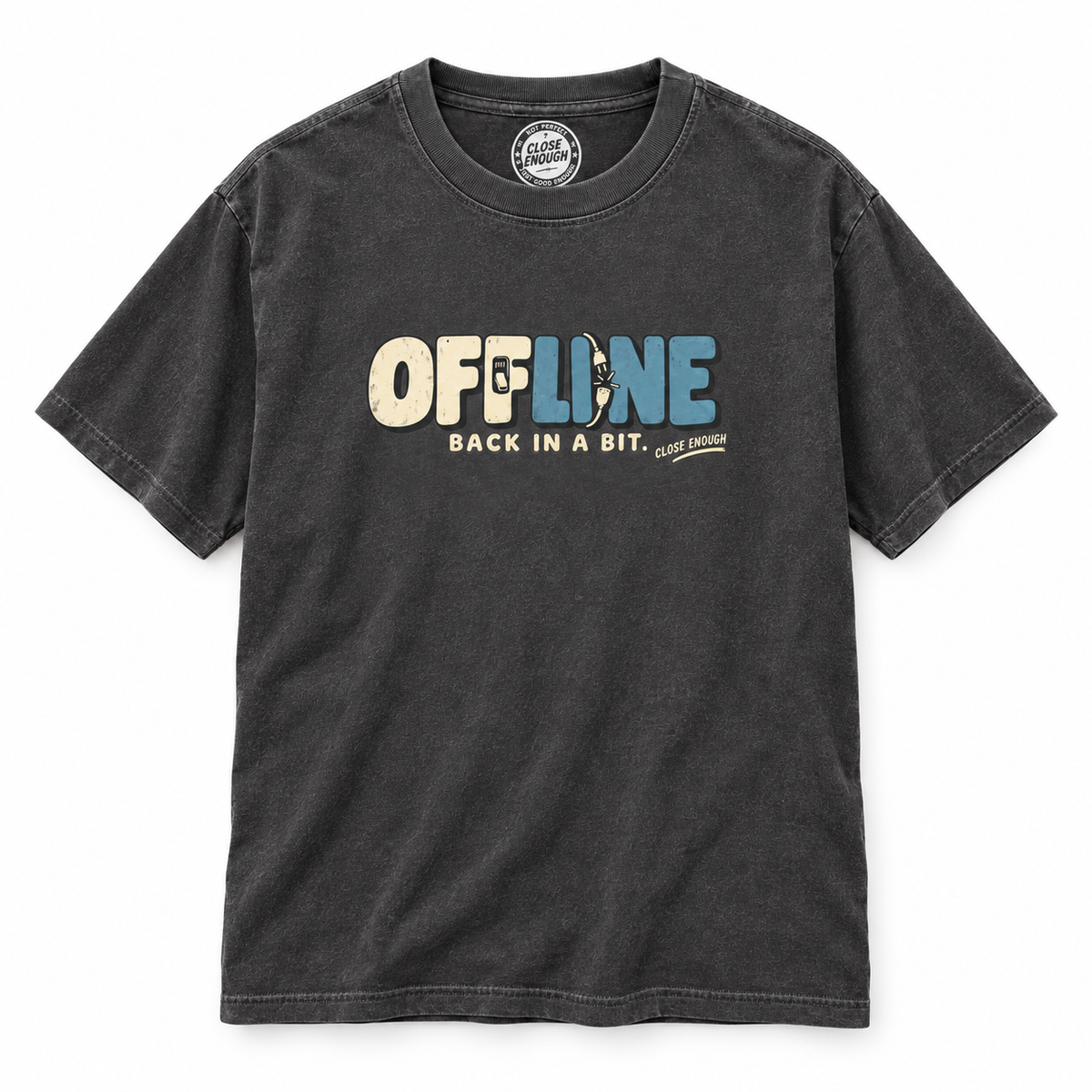 Offine graphic tee in Faded black color