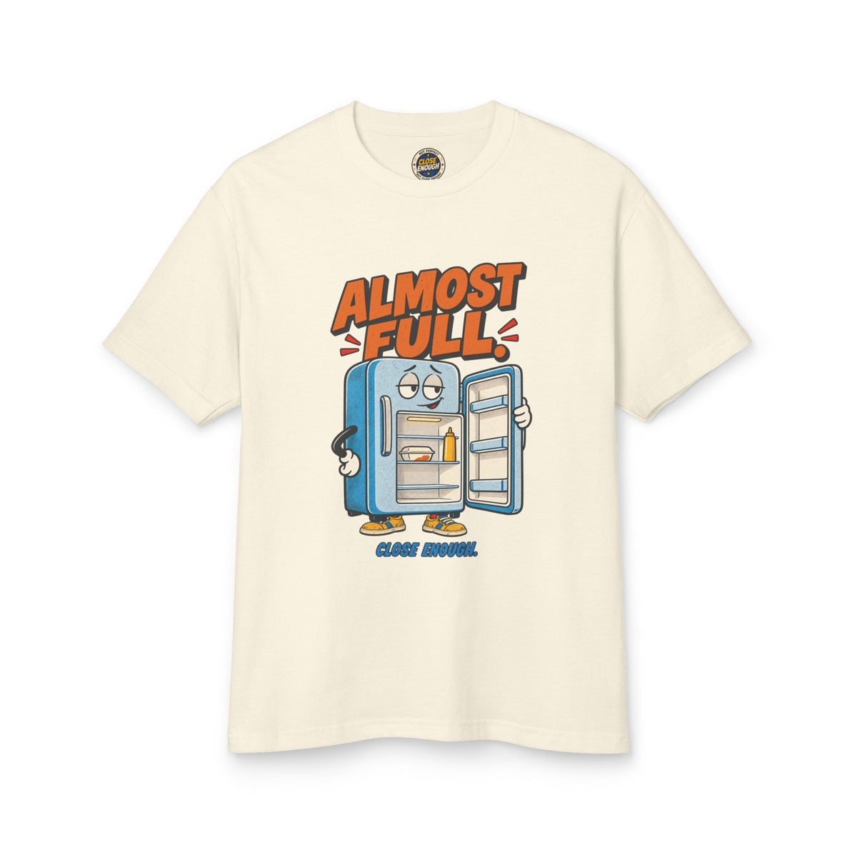 ALMOST FULL FRIDGE graphic tee in Faded Cream by CLOSE ENOUGH