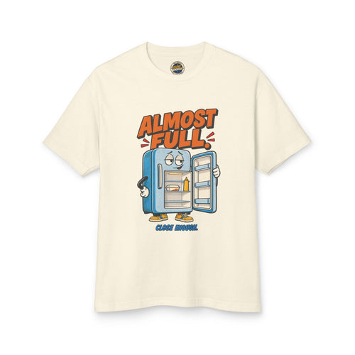ALMOST FULL FRIDGE graphic tee in Faded Cream by CLOSE ENOUGH
