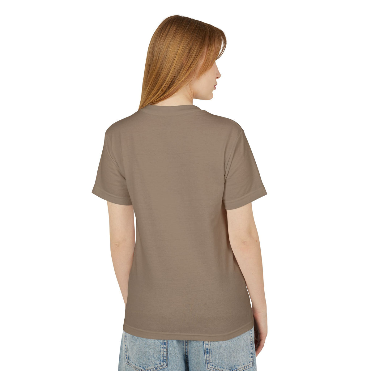 Back view of Five More Minutes graphic tee in Faded Brown