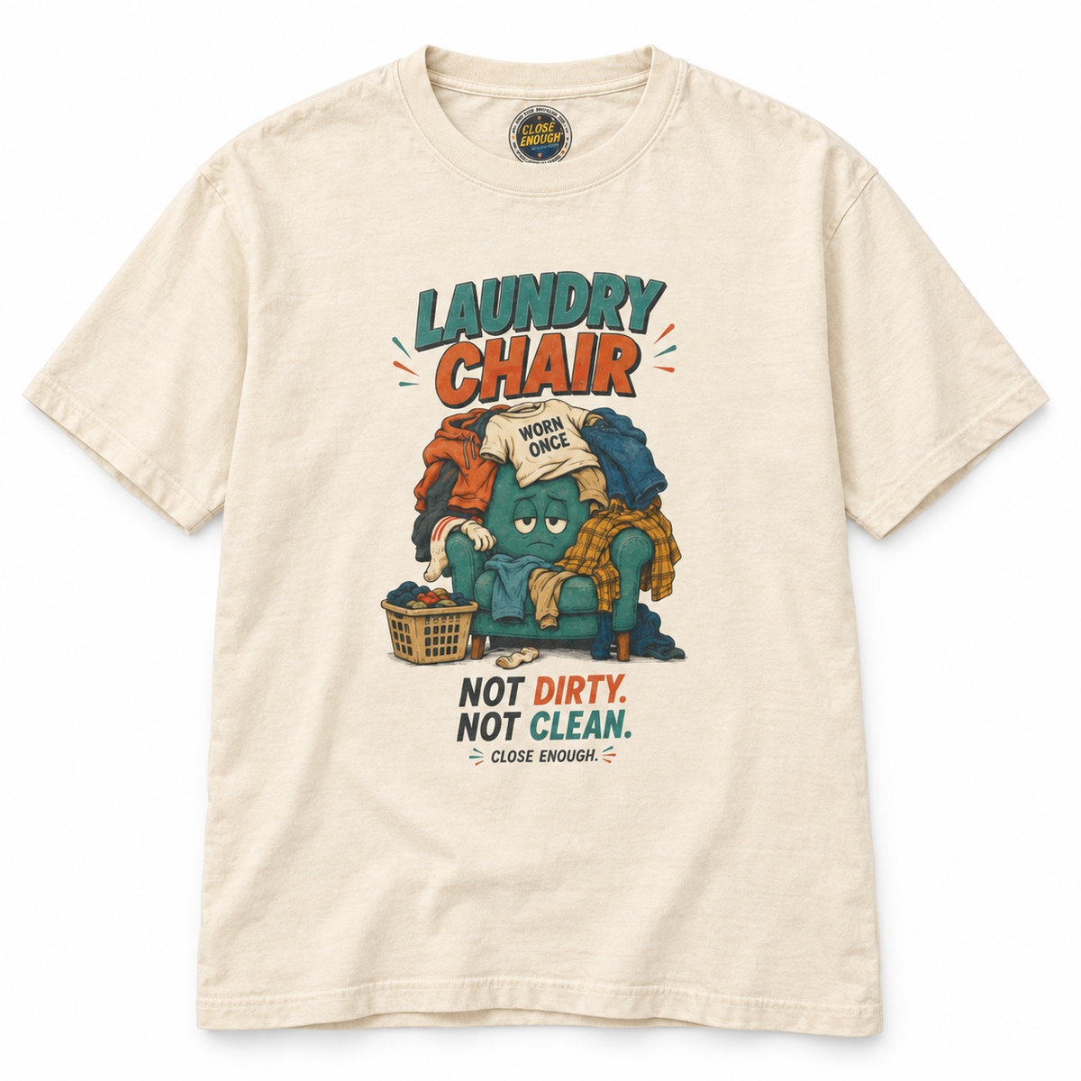 Laundry Chair graphic tee in faded Cream